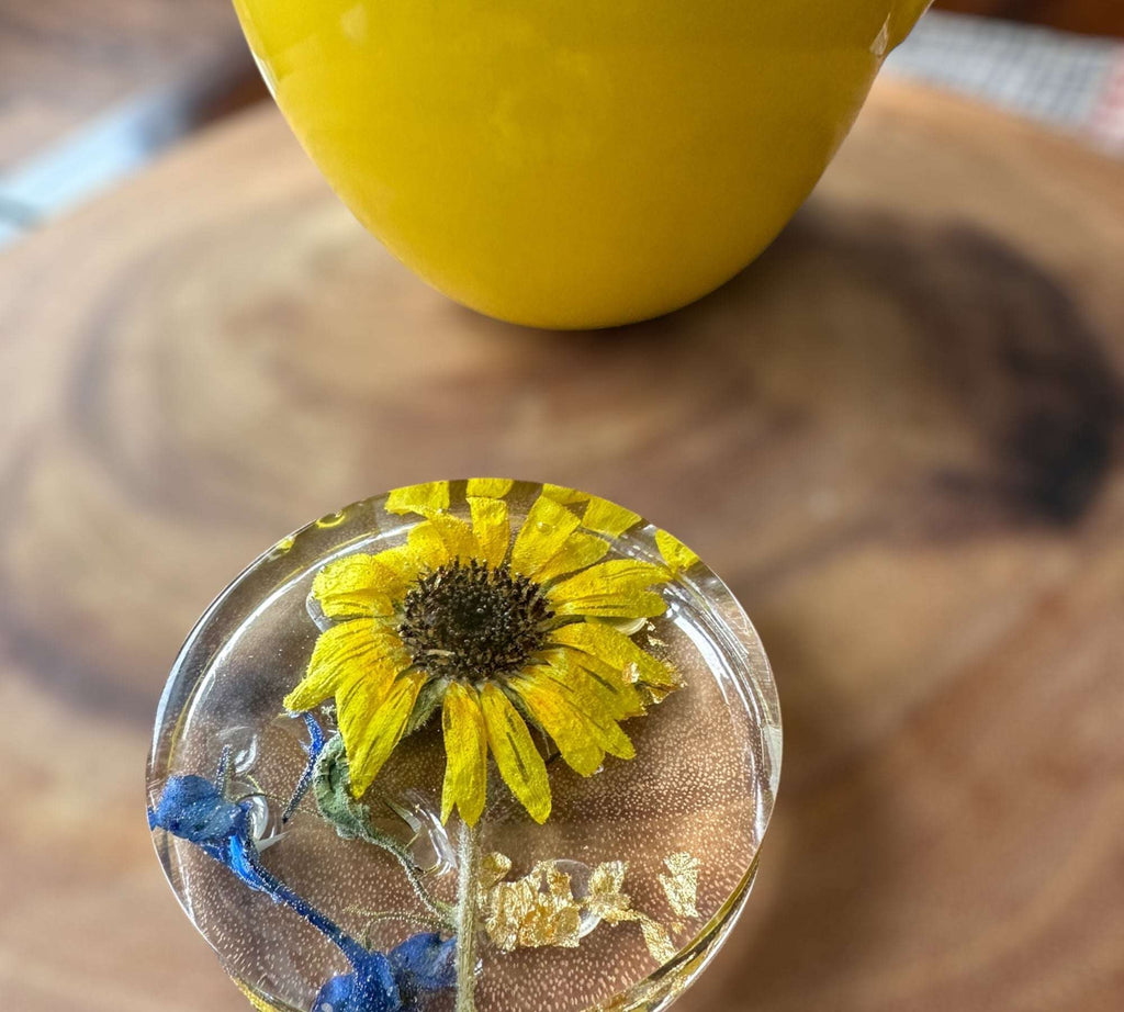 Dessous de verre tournesol Golden Blooms - Décoration d'intérieur élégante avec accent tournesol