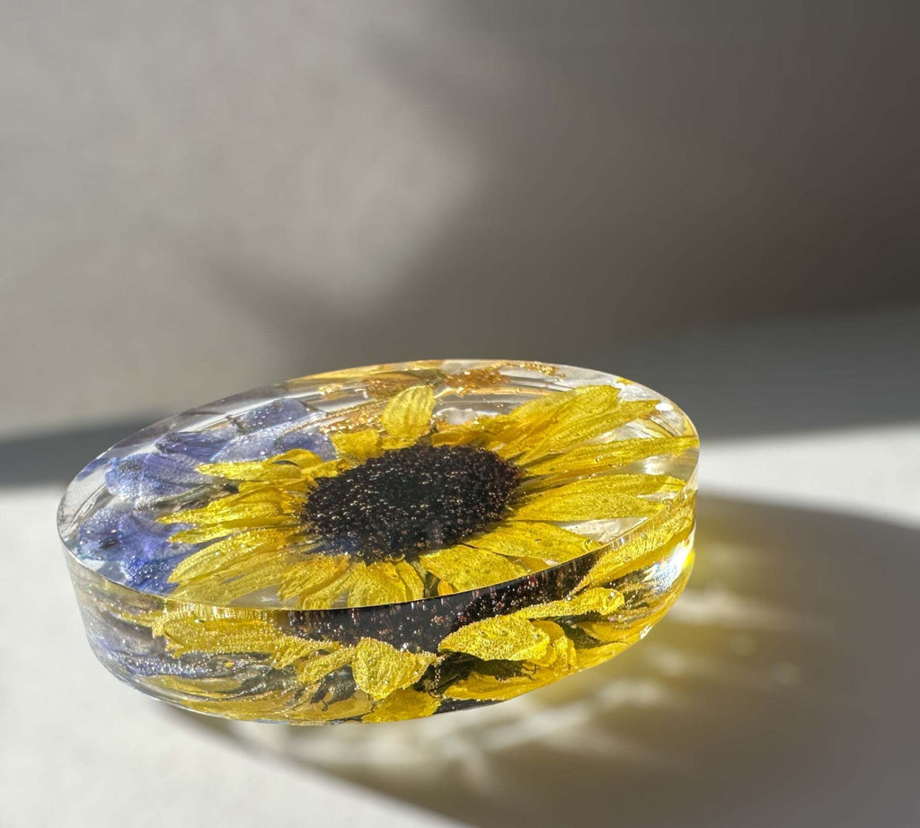 Dessous de verre tournesol Golden Blooms - Décoration d'intérieur élégante avec accent tournesol