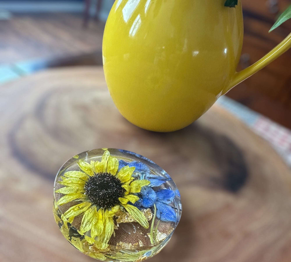 Dessous de verre tournesol Golden Blooms - Décoration d'intérieur élégante avec accent tournesol