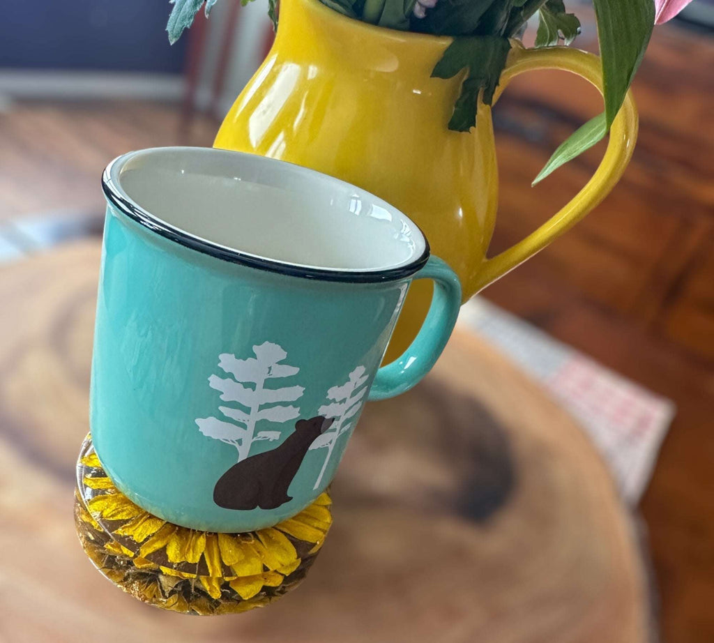 Dessous de verre tournesol Golden Blooms - Décoration d'intérieur élégante avec accent tournesol