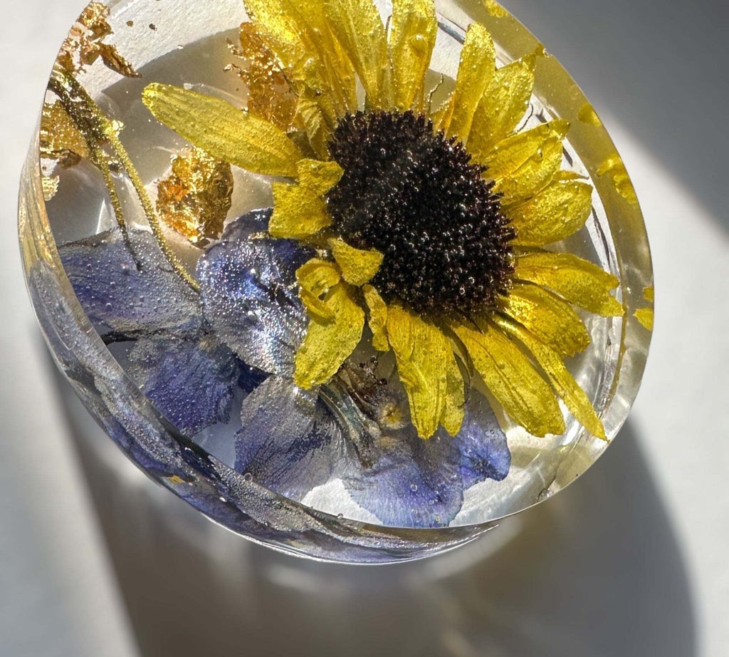 Dessous de verre tournesol Golden Blooms - Décoration d'intérieur élégante avec accent tournesol