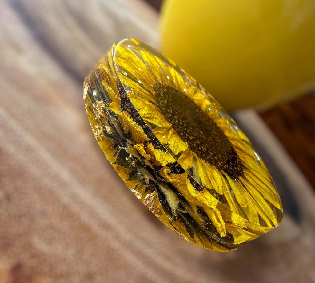 Dessous de verre tournesol Golden Blooms - Décoration d'intérieur élégante avec accent tournesol