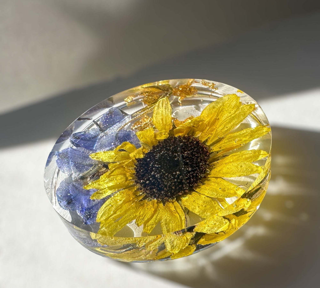 Dessous de verre tournesol Golden Blooms - Décoration d'intérieur élégante avec accent tournesol