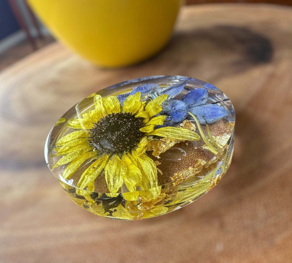 Dessous de verre tournesol Golden Blooms - Décoration d'intérieur élégante avec accent tournesol