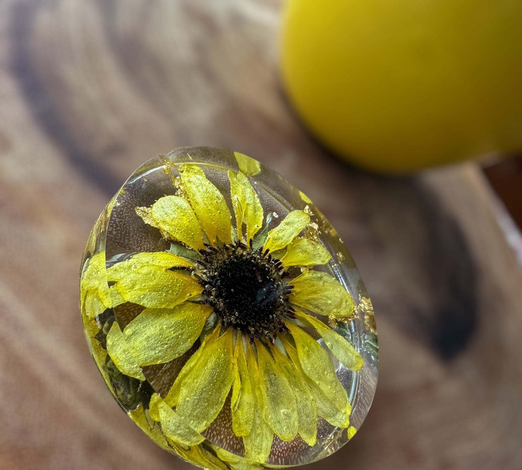 Dessous de verre tournesol Golden Blooms - Décoration d'intérieur élégante avec accent tournesol