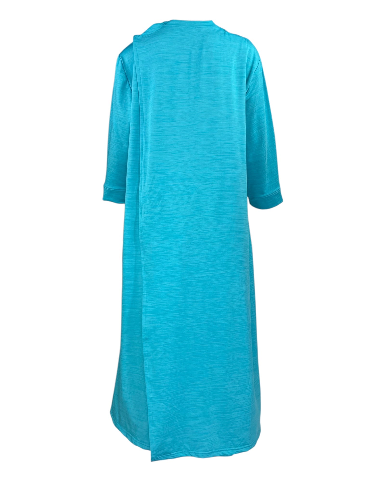 Robe en polaire extensible adaptative pour femme – Ouverture au dos, col ras du cou, délavé aqua