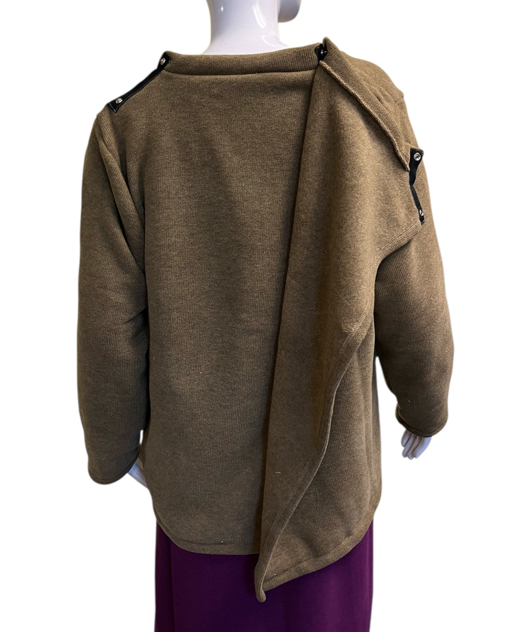 Cardigan en molleton de coton – Ouvert devant et derrière | Fauve