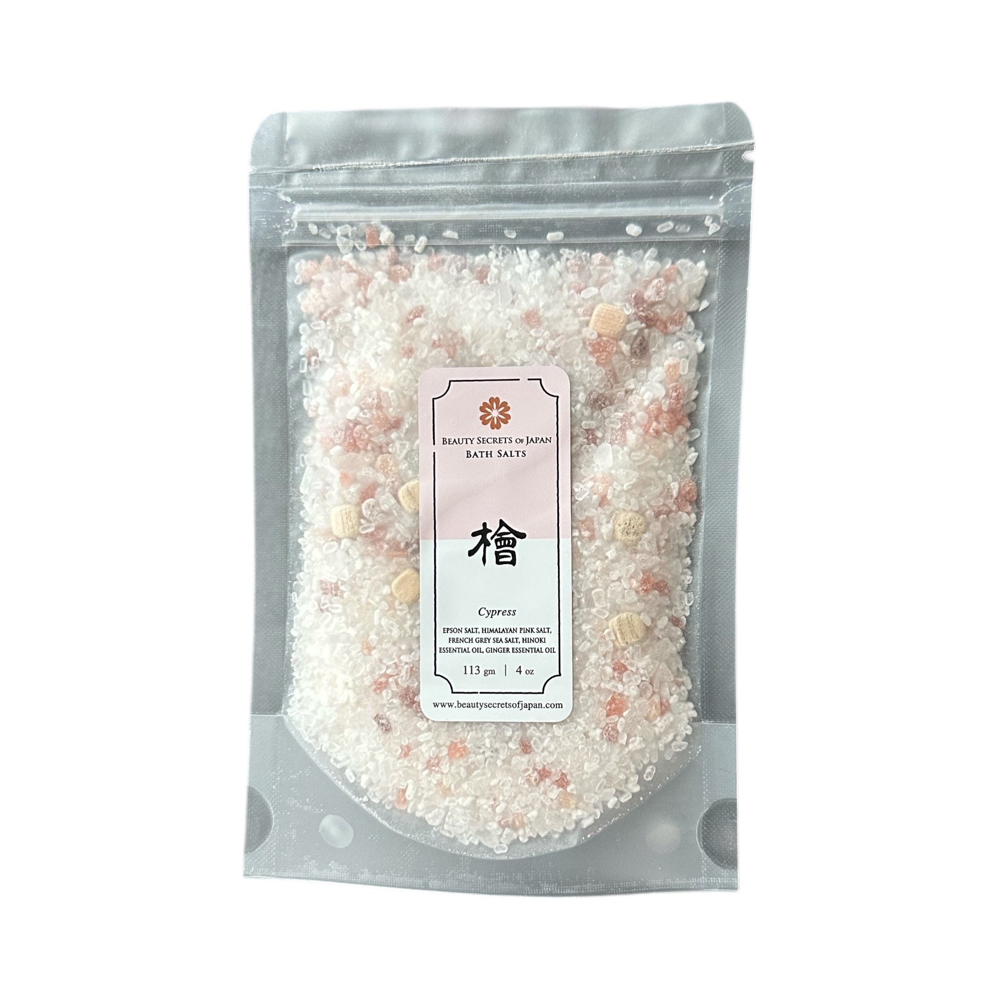 Sels de bain roses de l'Himalaya Hinoki