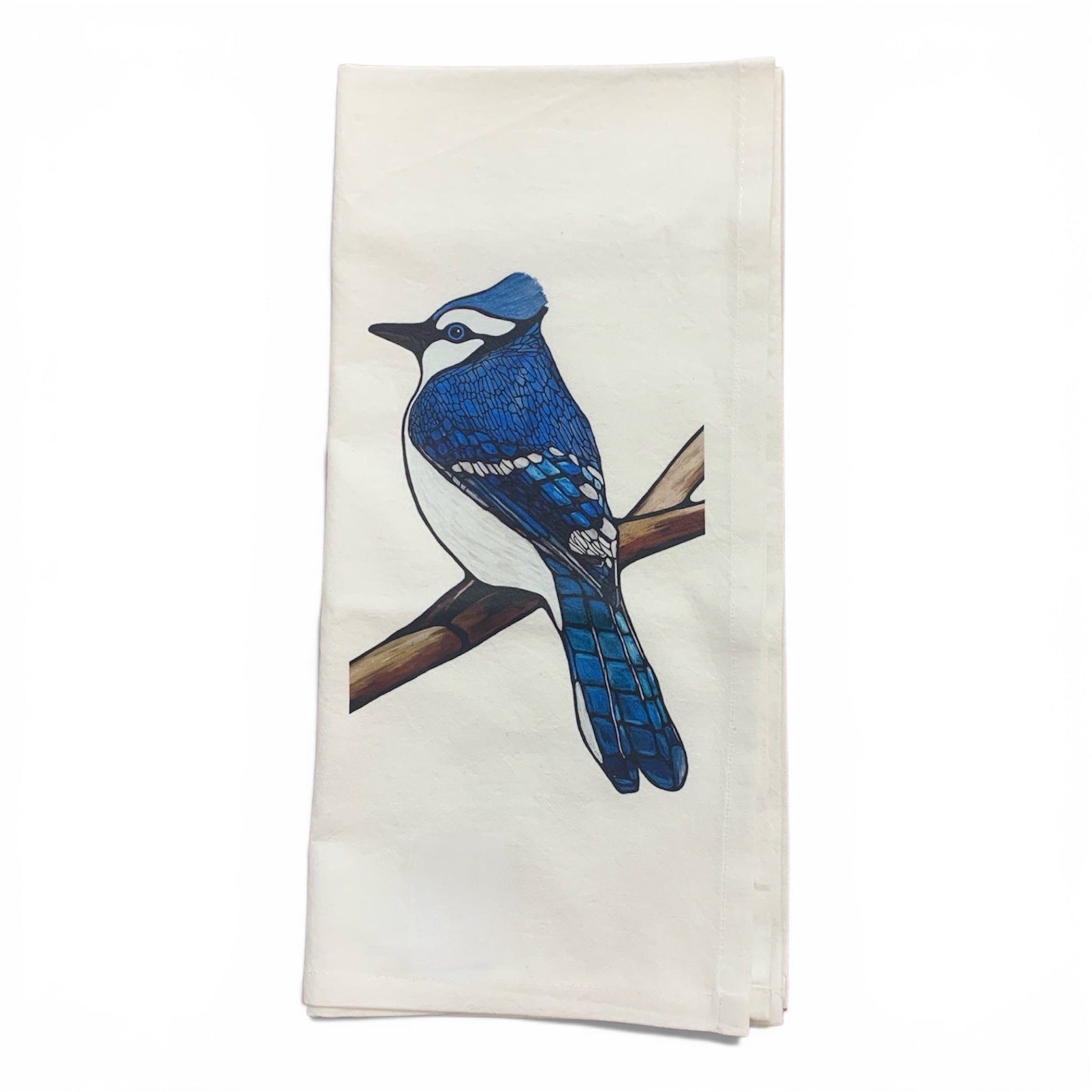 Torchon en toile de jute - 100 % coton biologique - Bleu Geai