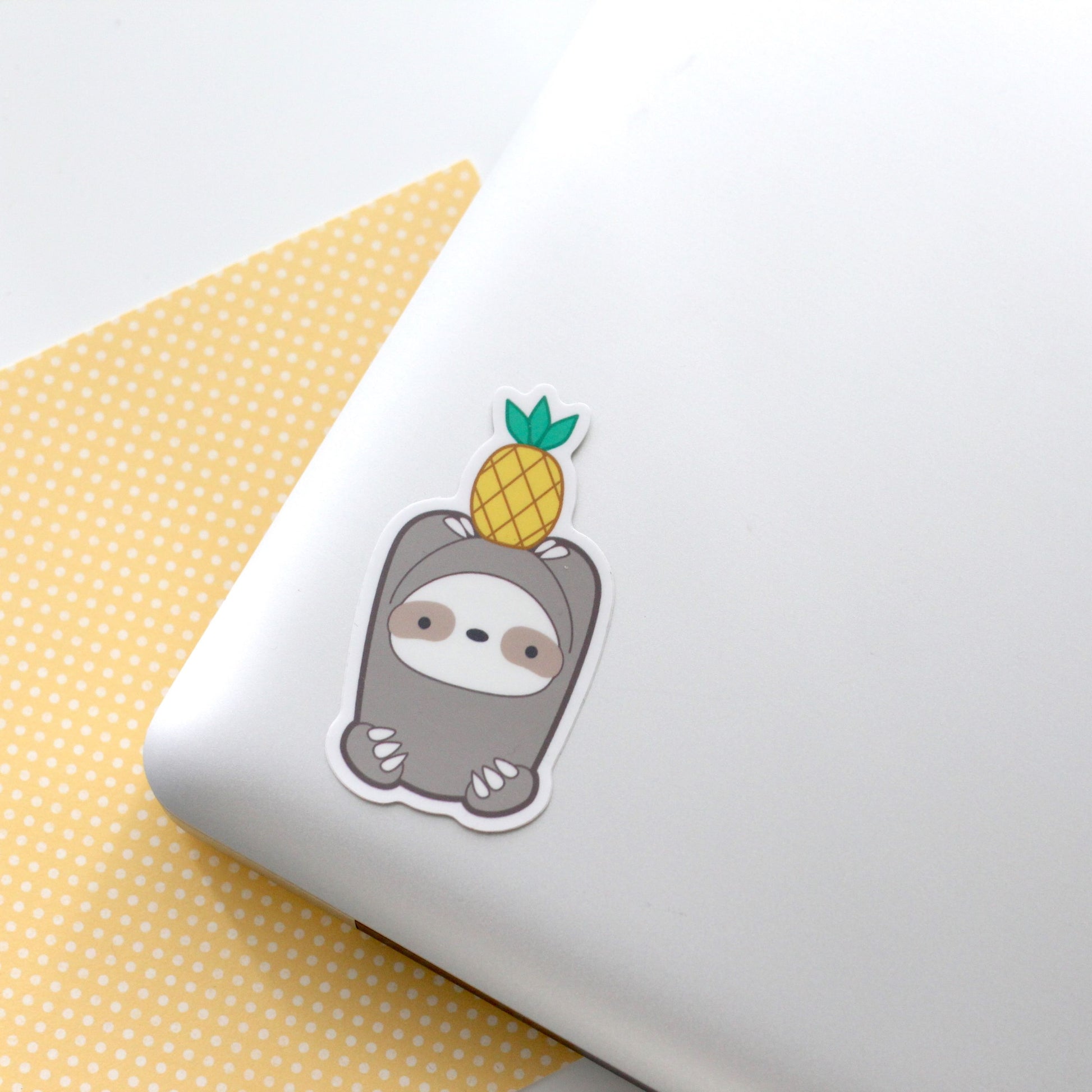 Pineapple Sloth Vinyl Sticker - Cute Sloth Decal Stationery