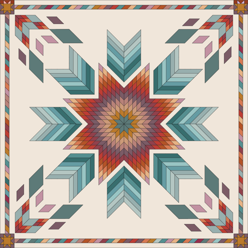 Great Plains Star Quilt Kit - Pure Solids version