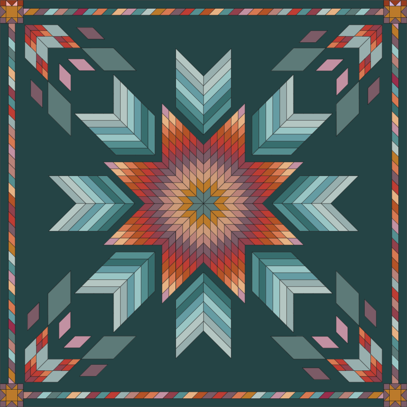 Great Plains Star Quilt Kit - Pure Solids version