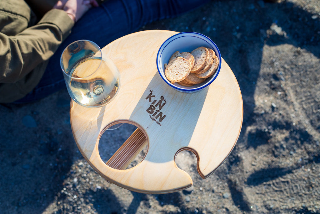 Kin-Bin Portable Outdoor Tray for Glasses and Bottles