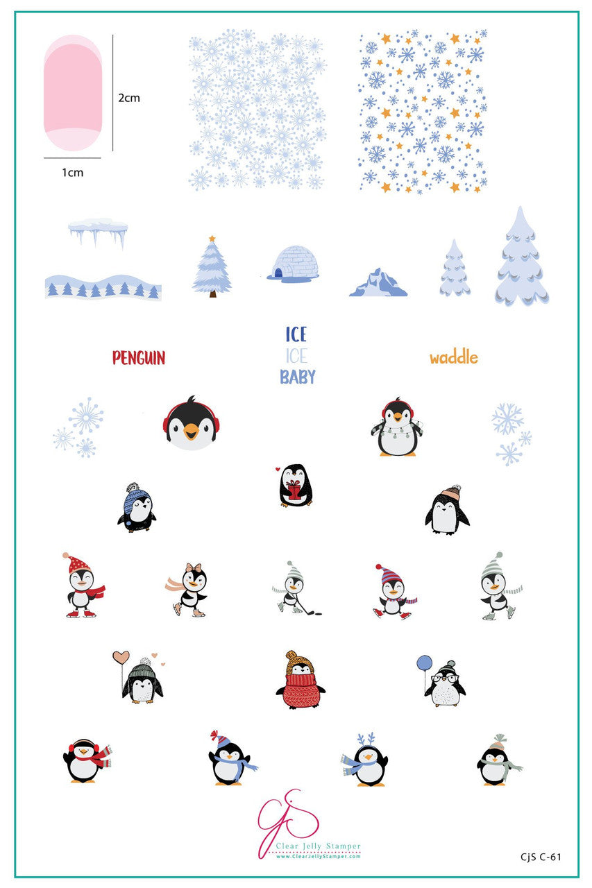 Clear Jelly Stamper - Playful Penguins