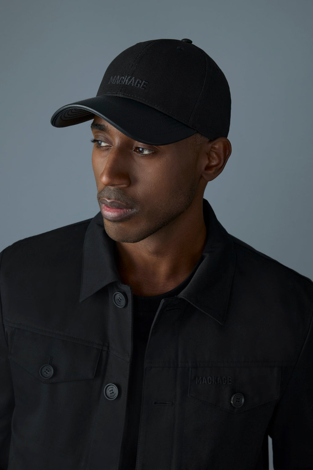 ANDERSON-NV Cotton Canvas Cap with Leather Brim