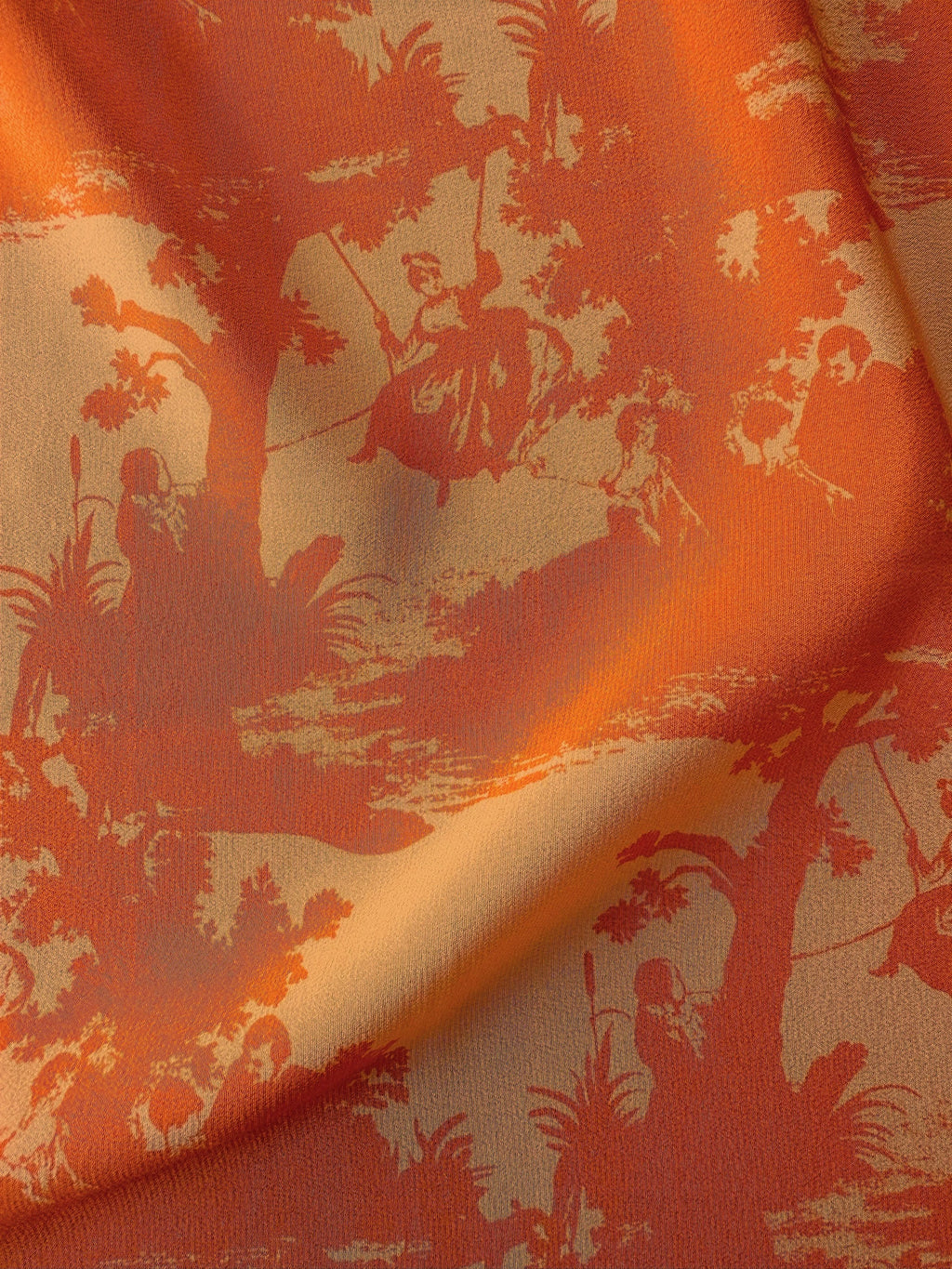 pop toile apricot silk scarf