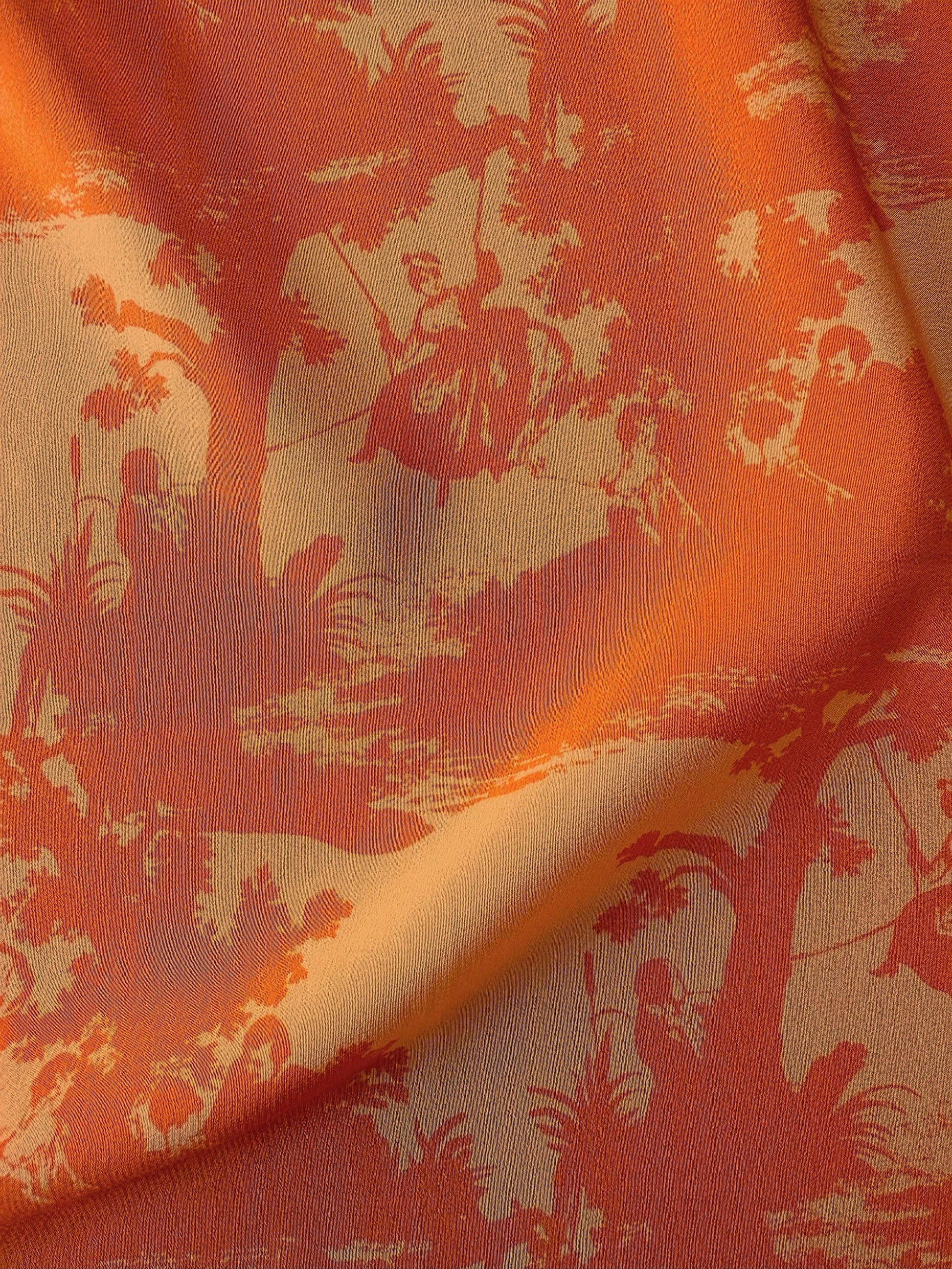 pop toile apricot silk scarf