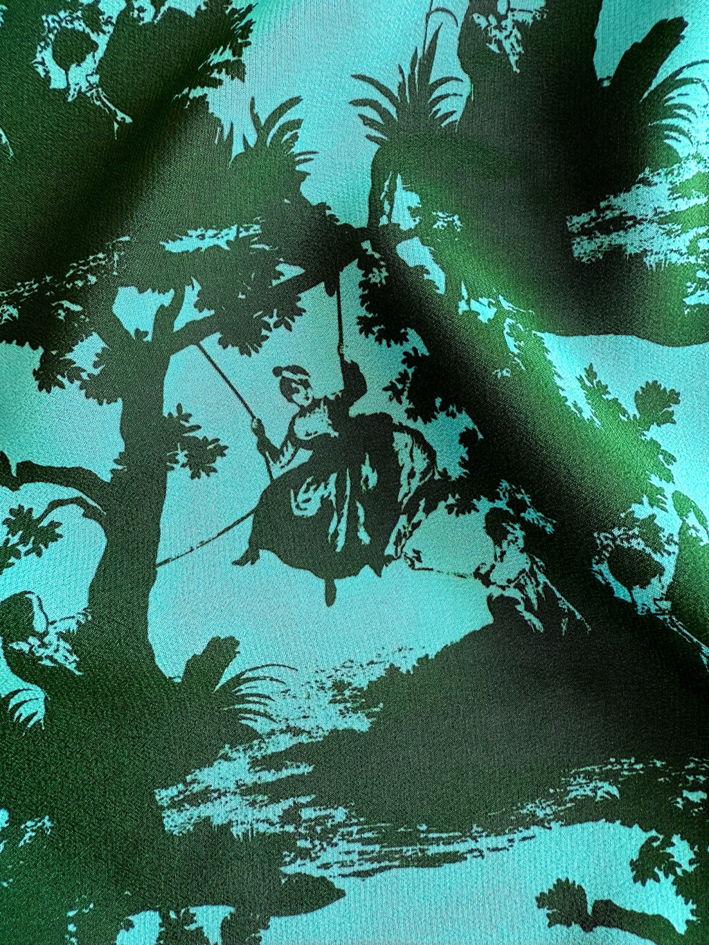 pop toile aqua silk scarf