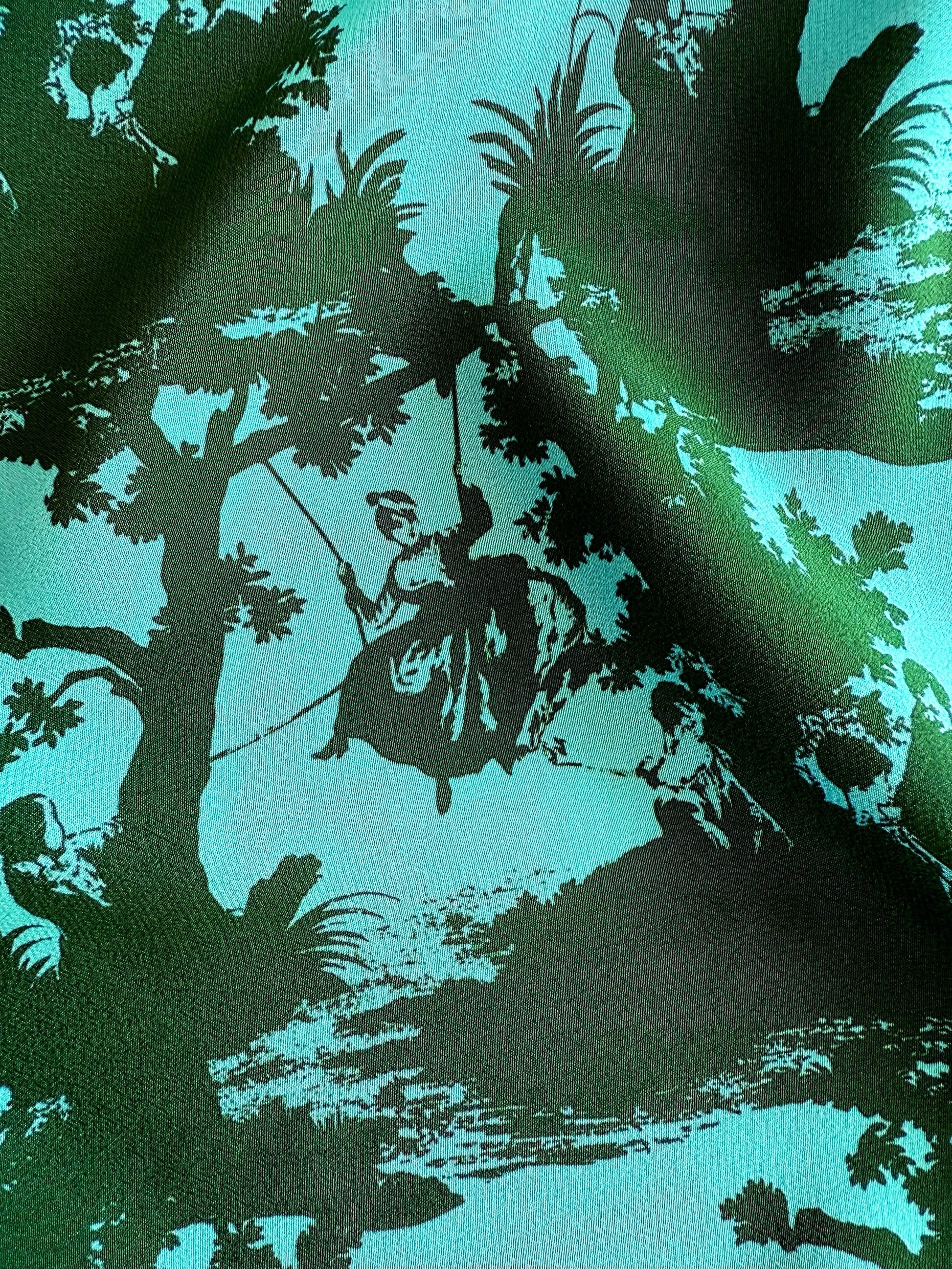 pop toile aqua silk scarf