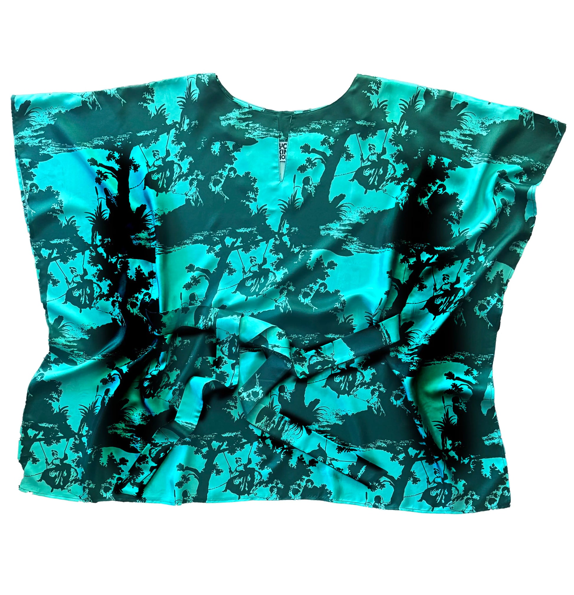 pop toile aqua silk caftan