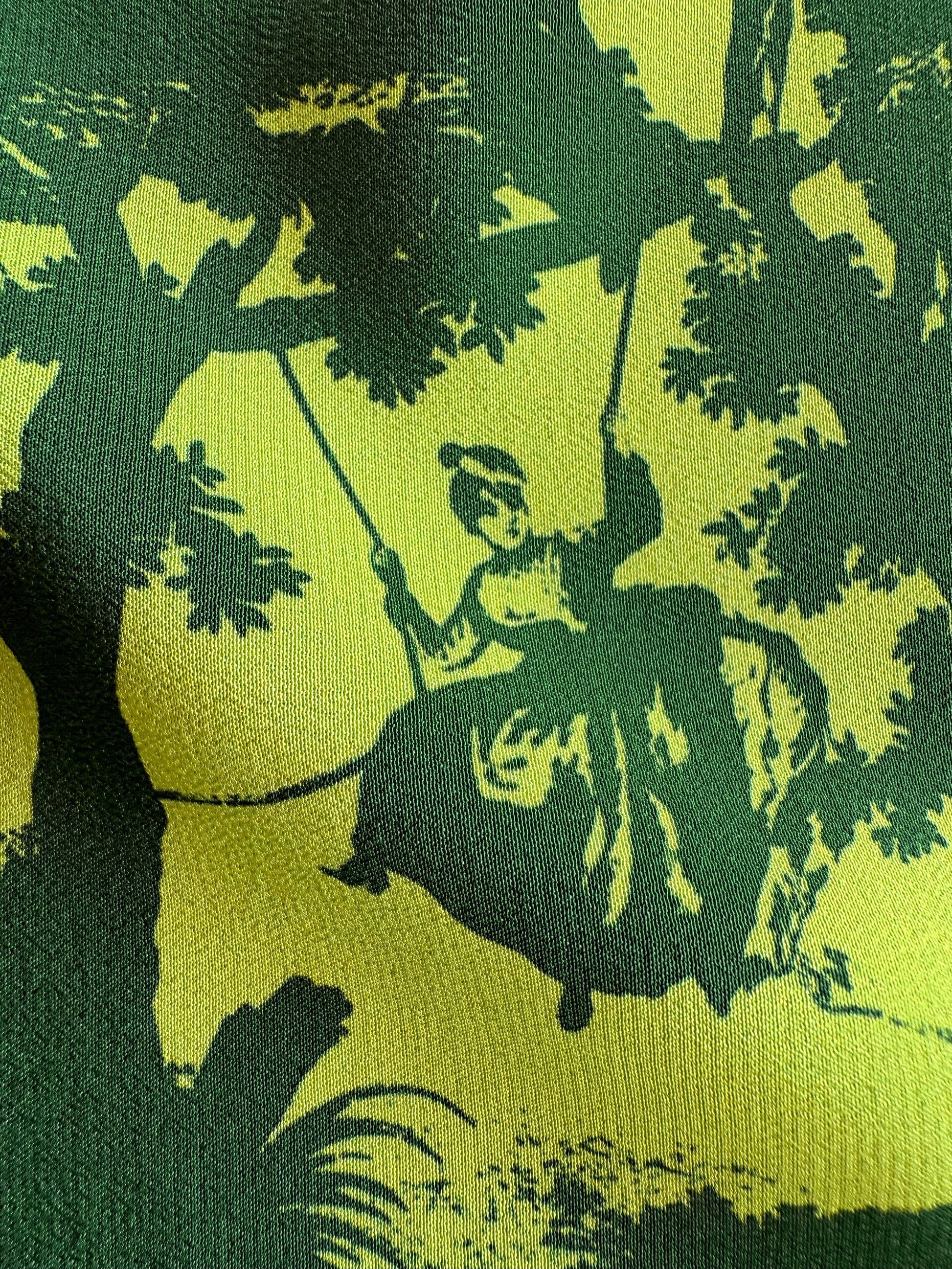 pop toile lime silk scarf