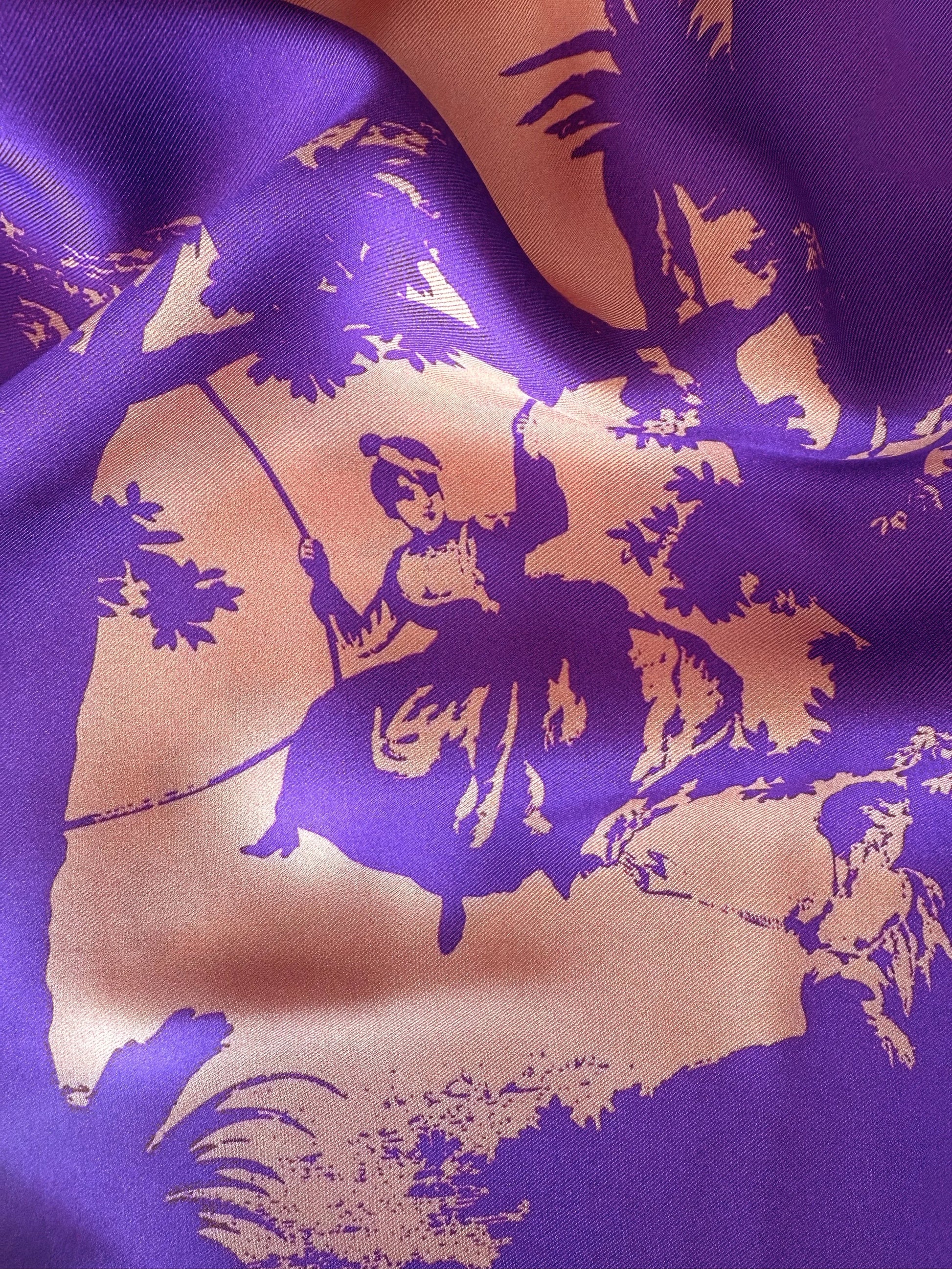 pop toile violet apricot silk pants