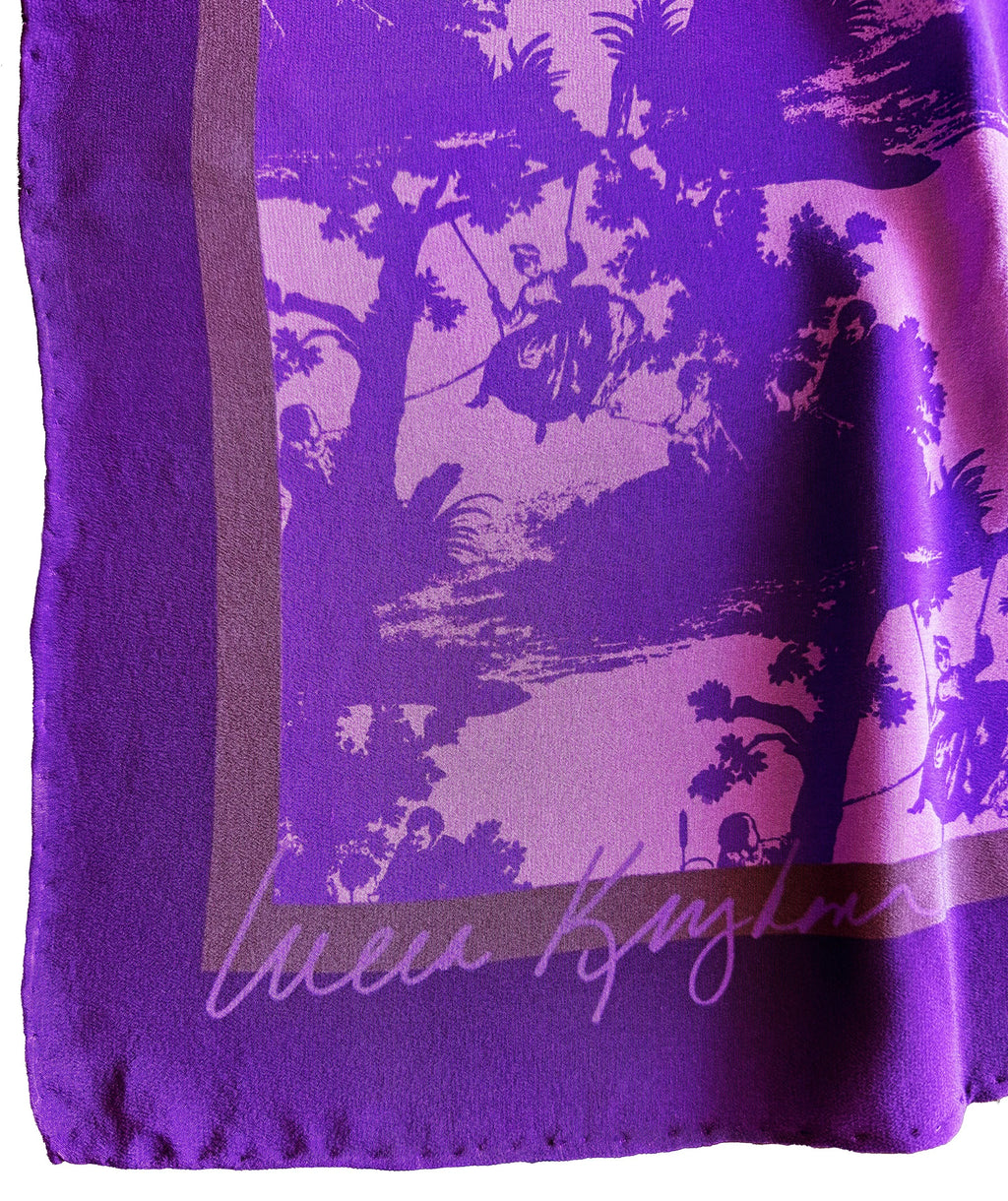 pop toile violet silk scarf