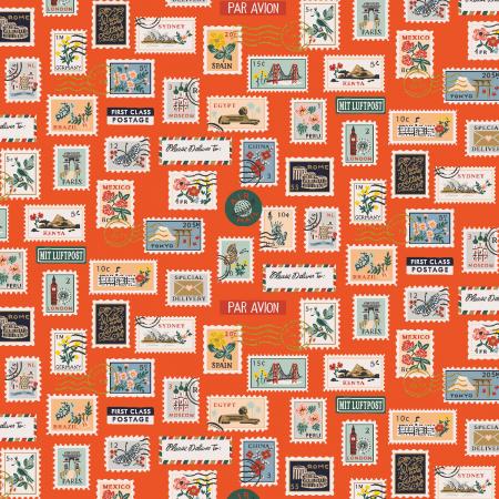 Bon voyage ; Timbres-poste - Rouge, 1/4 yard