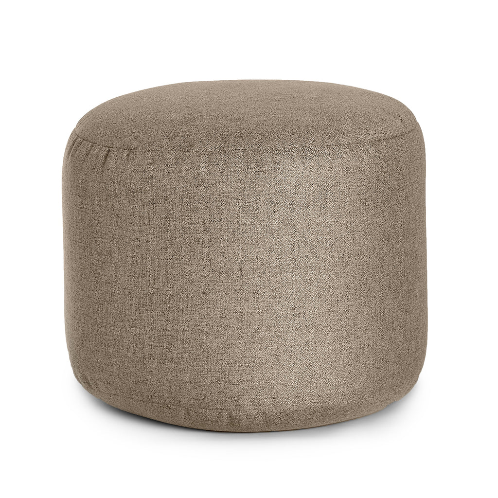 Round Footrest Pouf - Sepia