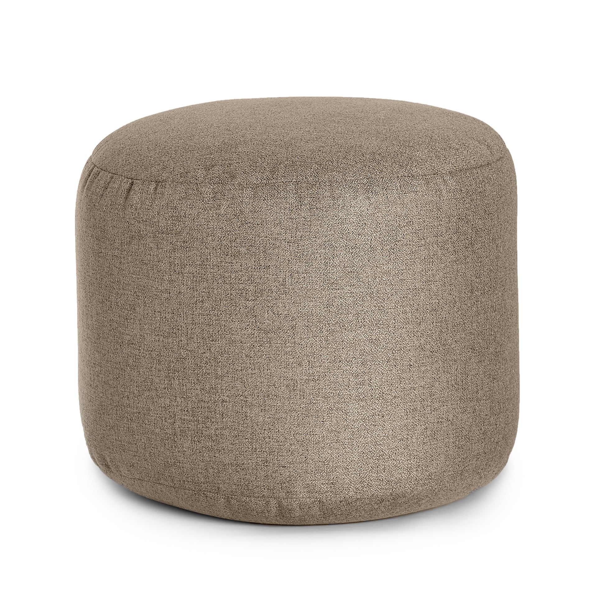 Round Footrest Pouf - Sepia