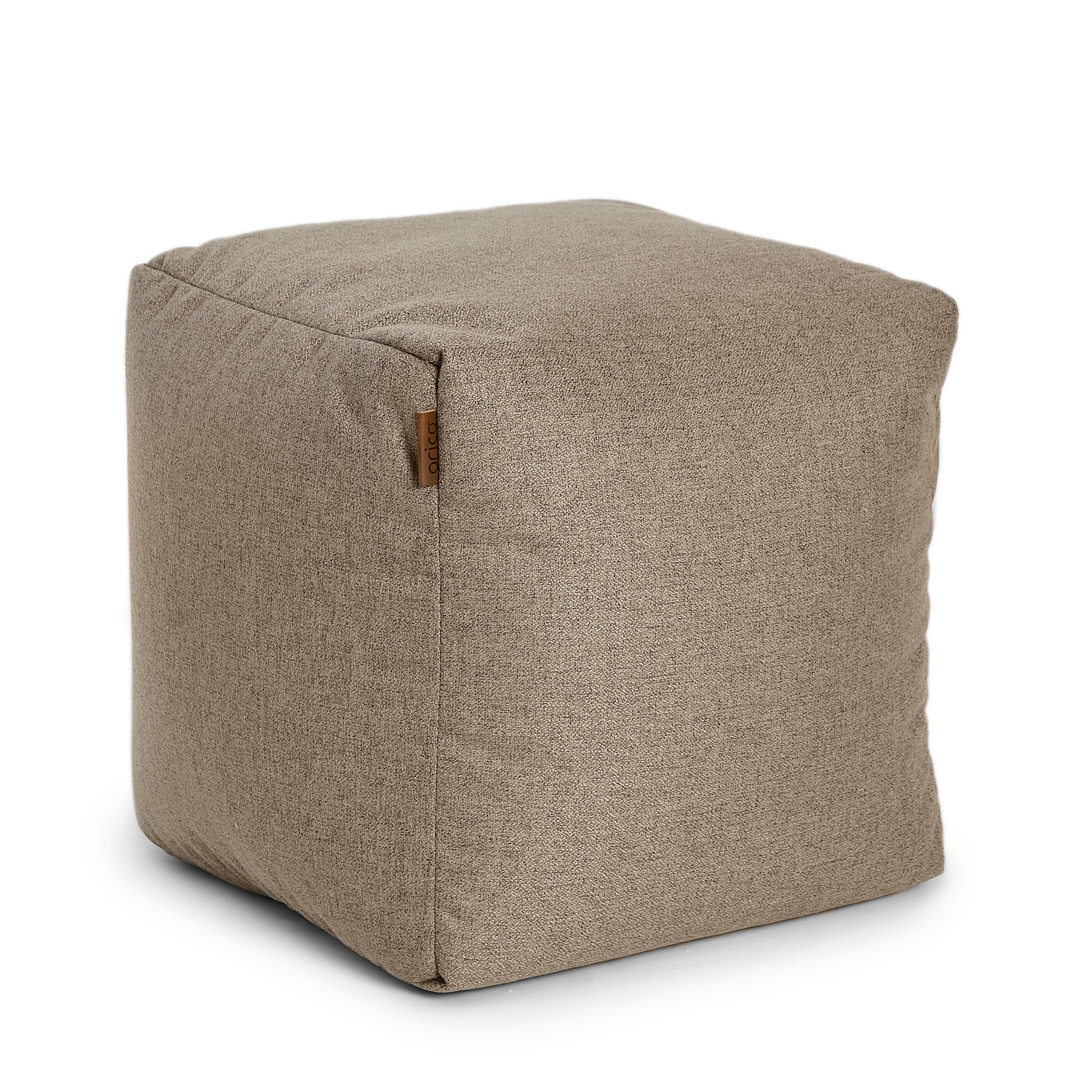 Square Footrest Pouf - Sepia