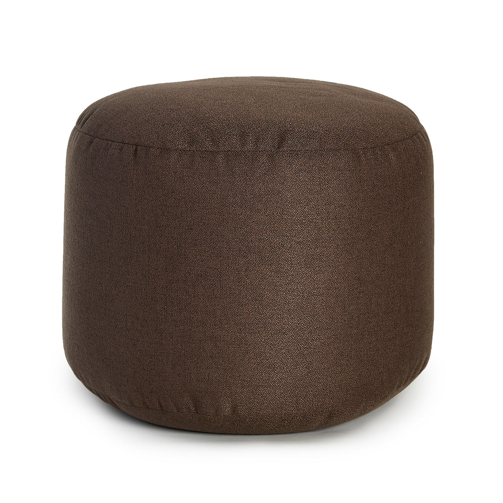 Round Footrest Pouf - Sepia