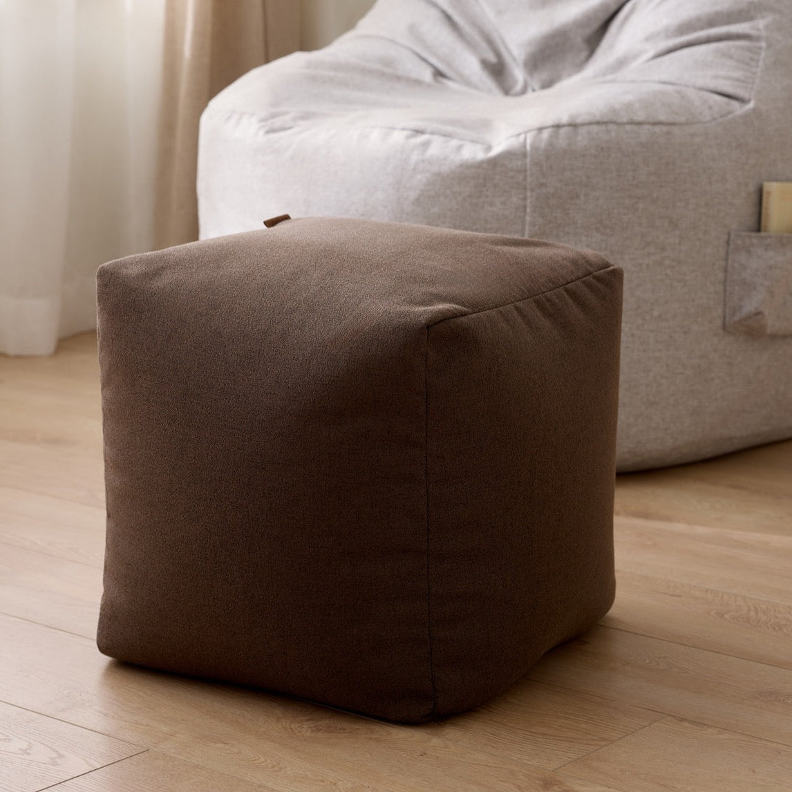 Square Footrest Pouf - Sepia