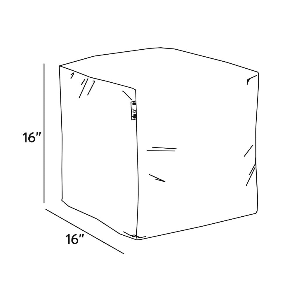 Square Footrest Pouf - Sepia