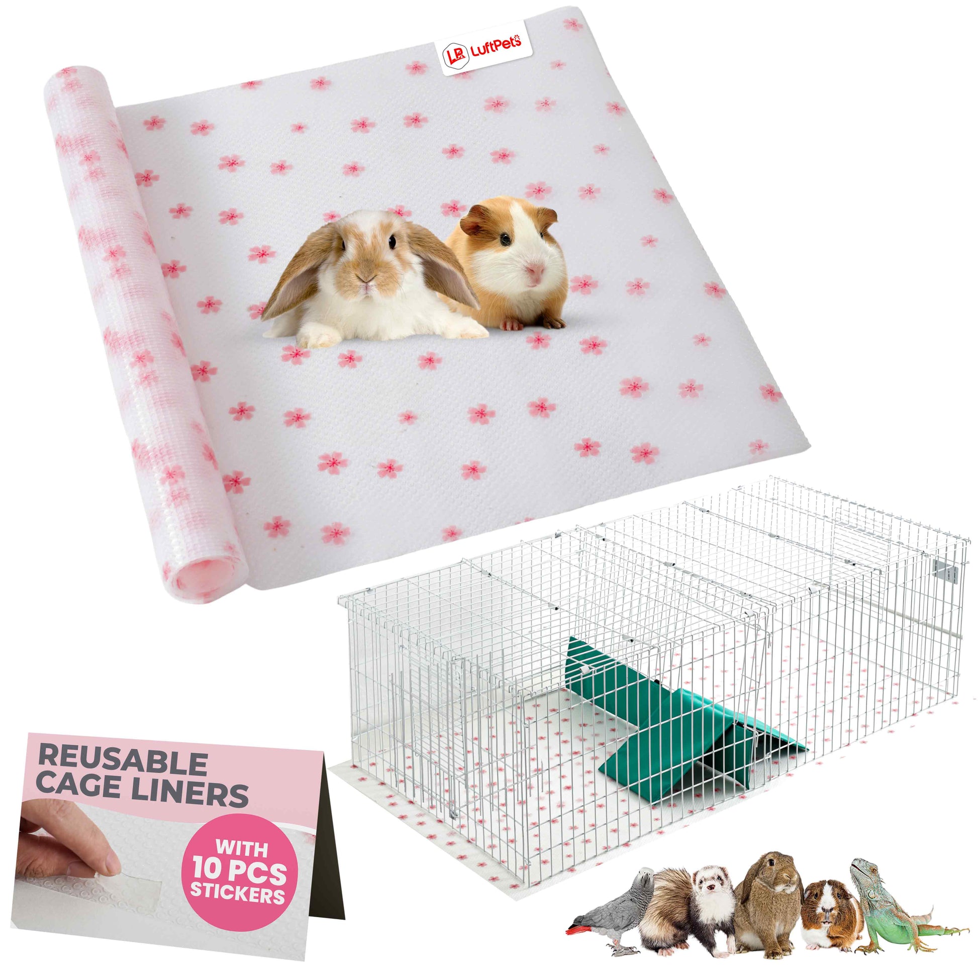 Tapis de cage polyvalent en EVA pour lapins, cochons d'Inde et reptiles, facile à découper, 45,7 cm x 200 cm