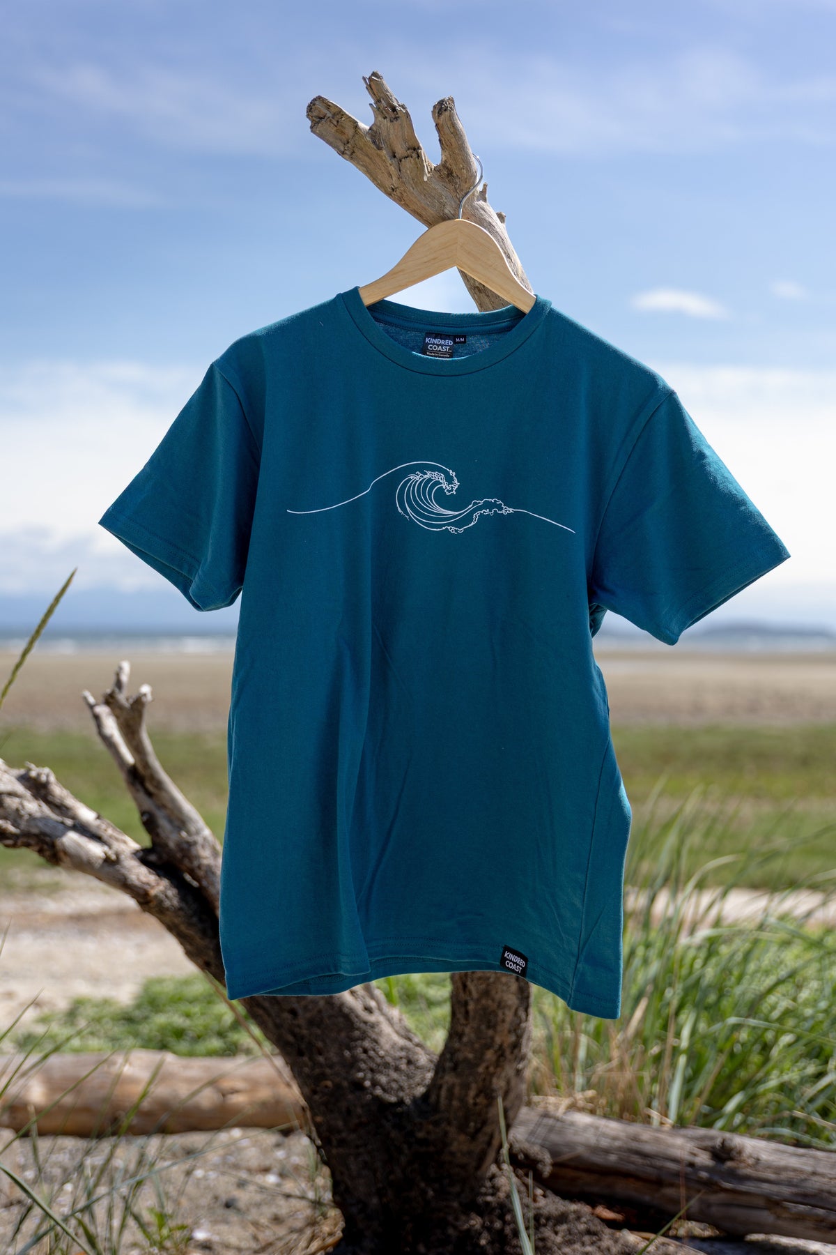 NEW WAVE - T-shirt unisexe 100 % coton biologique - Bleu océan
