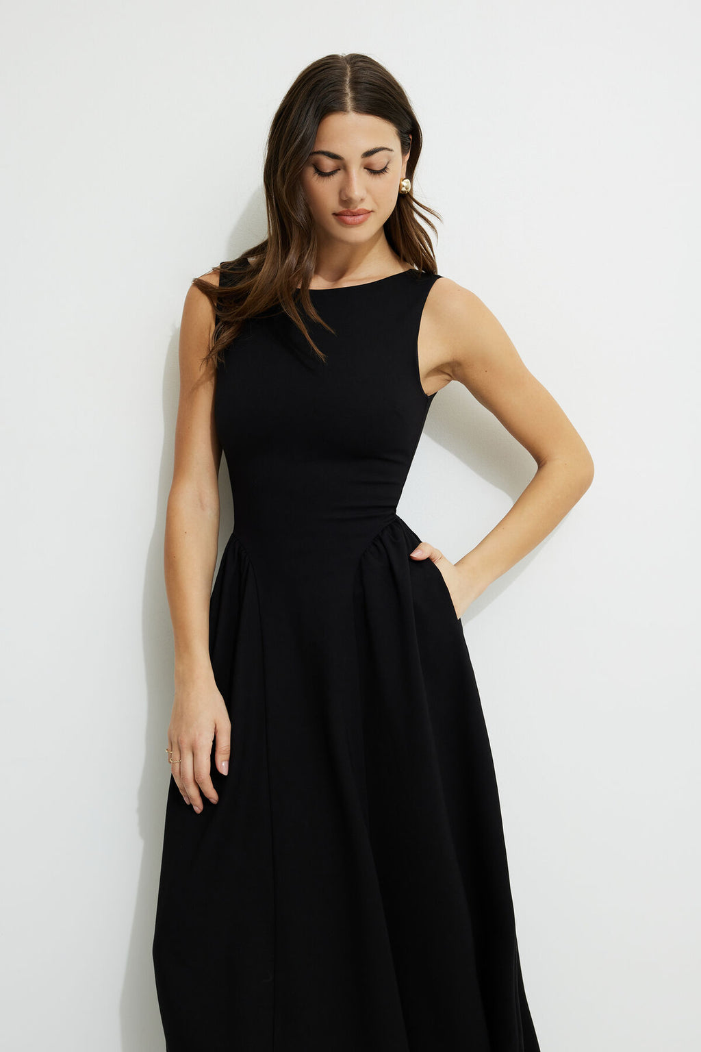 Robe longue évasée en point de Rome