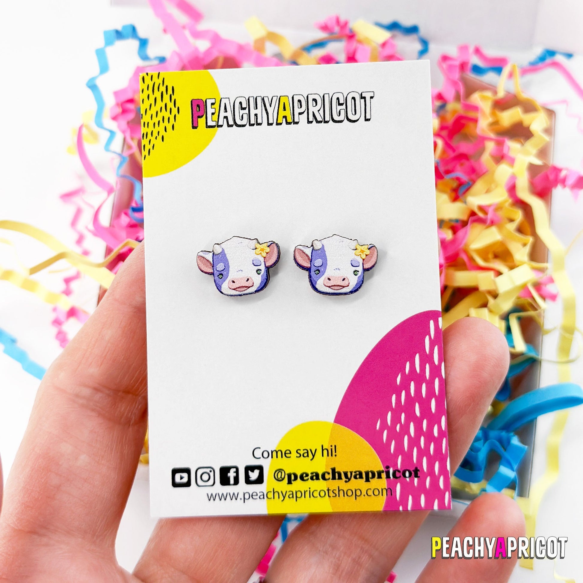 Boucles d'oreilles mignonnes en forme de vache Holstein