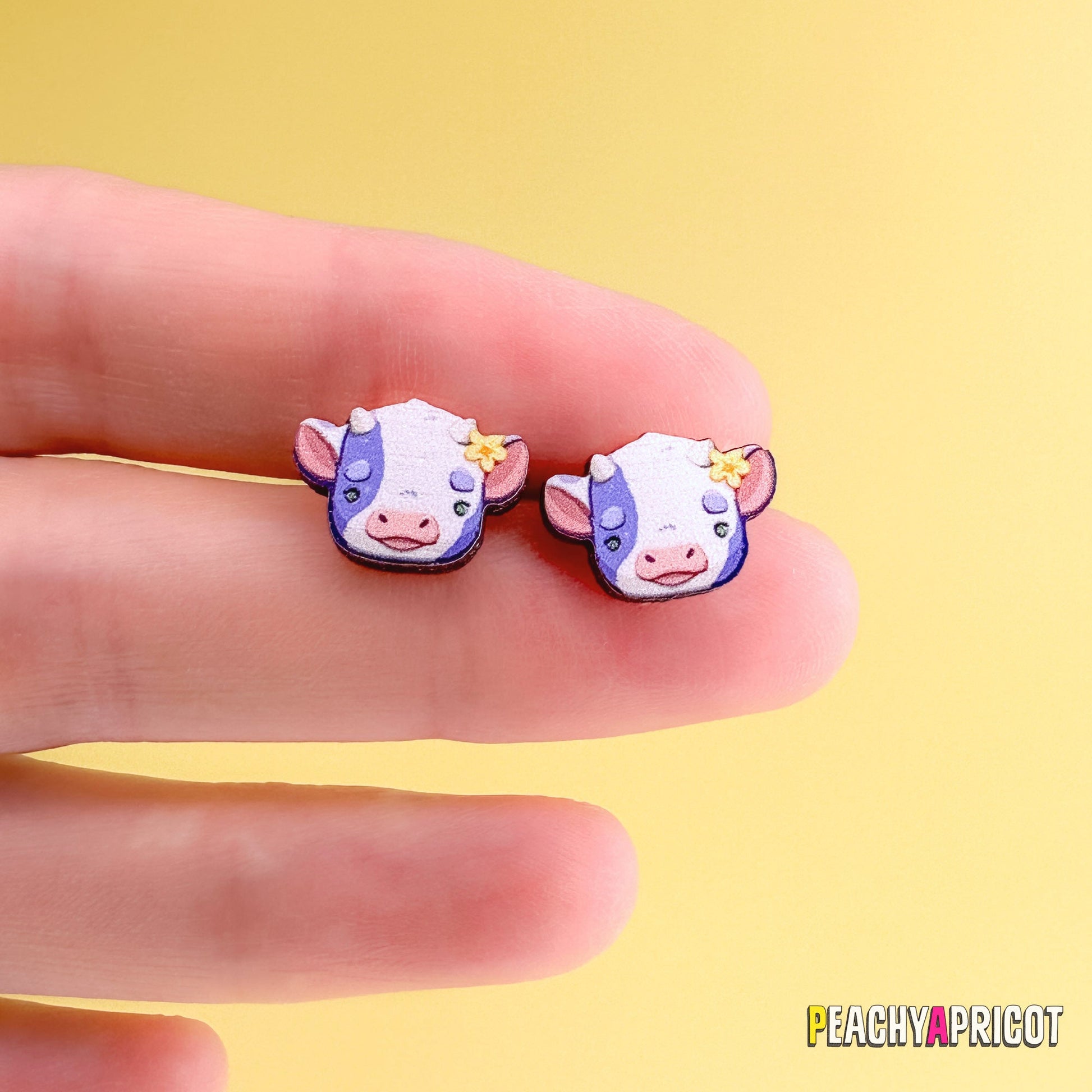 Boucles d'oreilles mignonnes en forme de vache Holstein