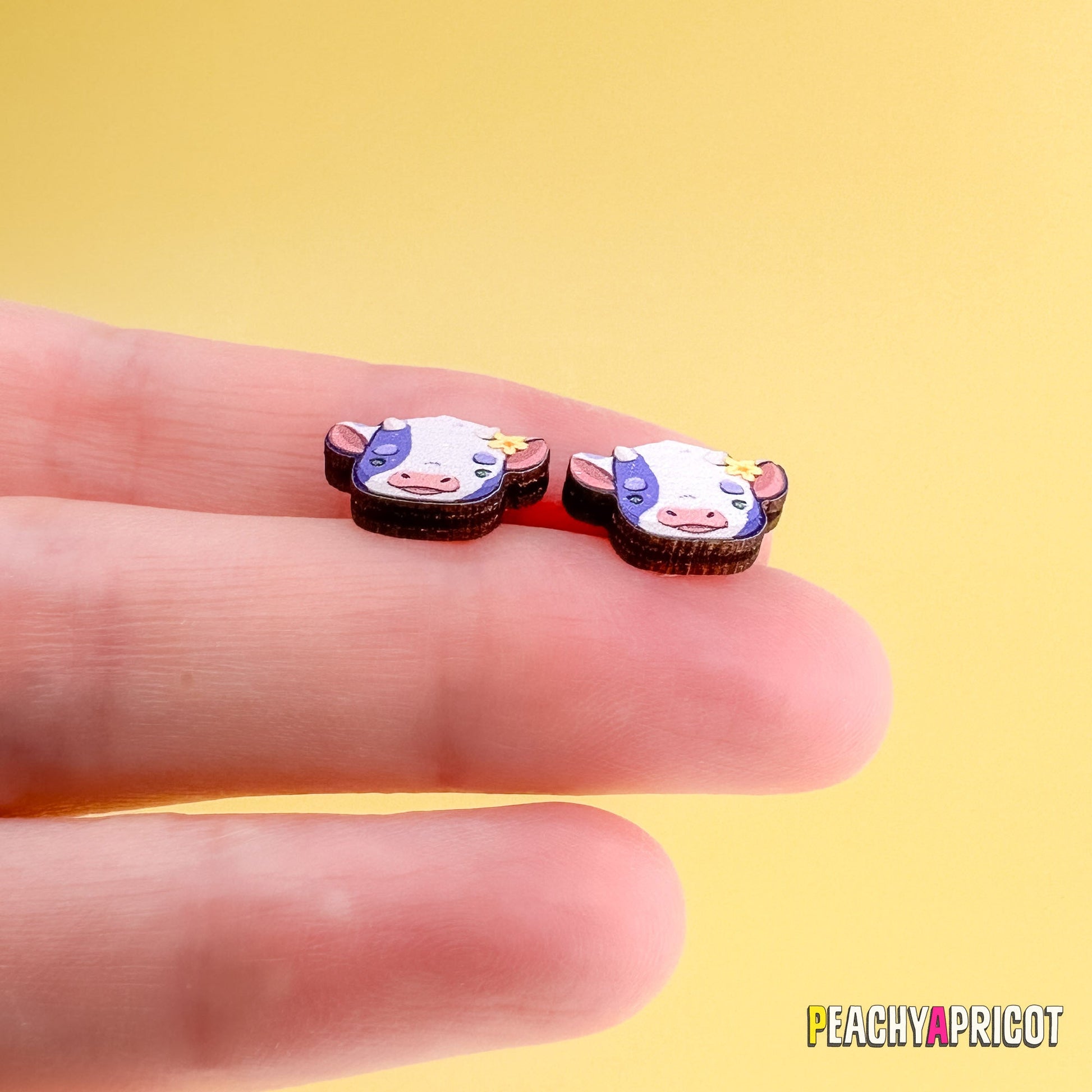 Boucles d'oreilles mignonnes en forme de vache Holstein