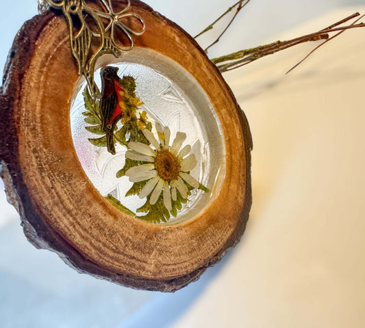 Enchanted Forest: Rustic Wood Suncatcher Home Decor Gift Idea