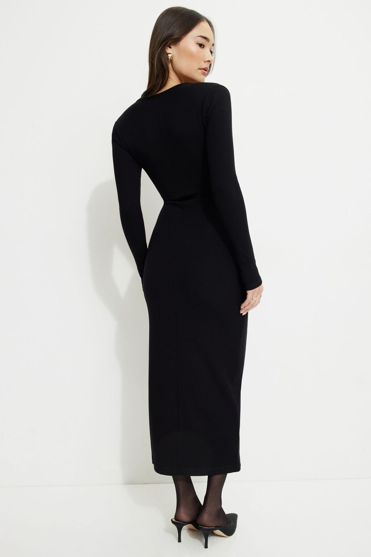 Robe longue boléro côtelée cerise