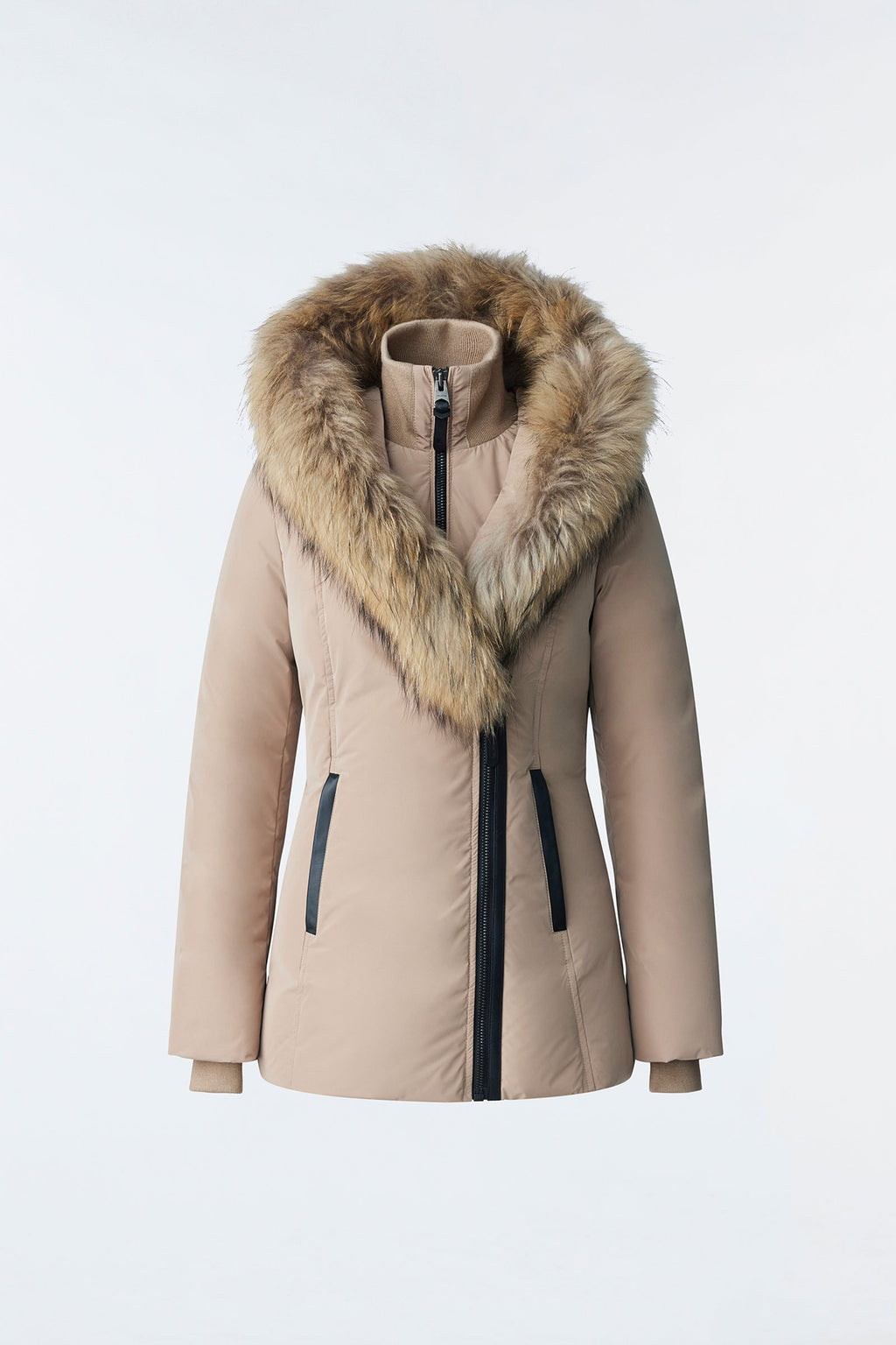 ADALI down coat with natural fur Signature Mackage Collar