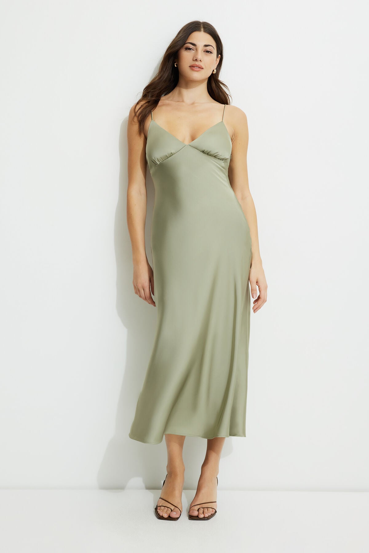 Sage Empire Bust Maxi Slip Dress