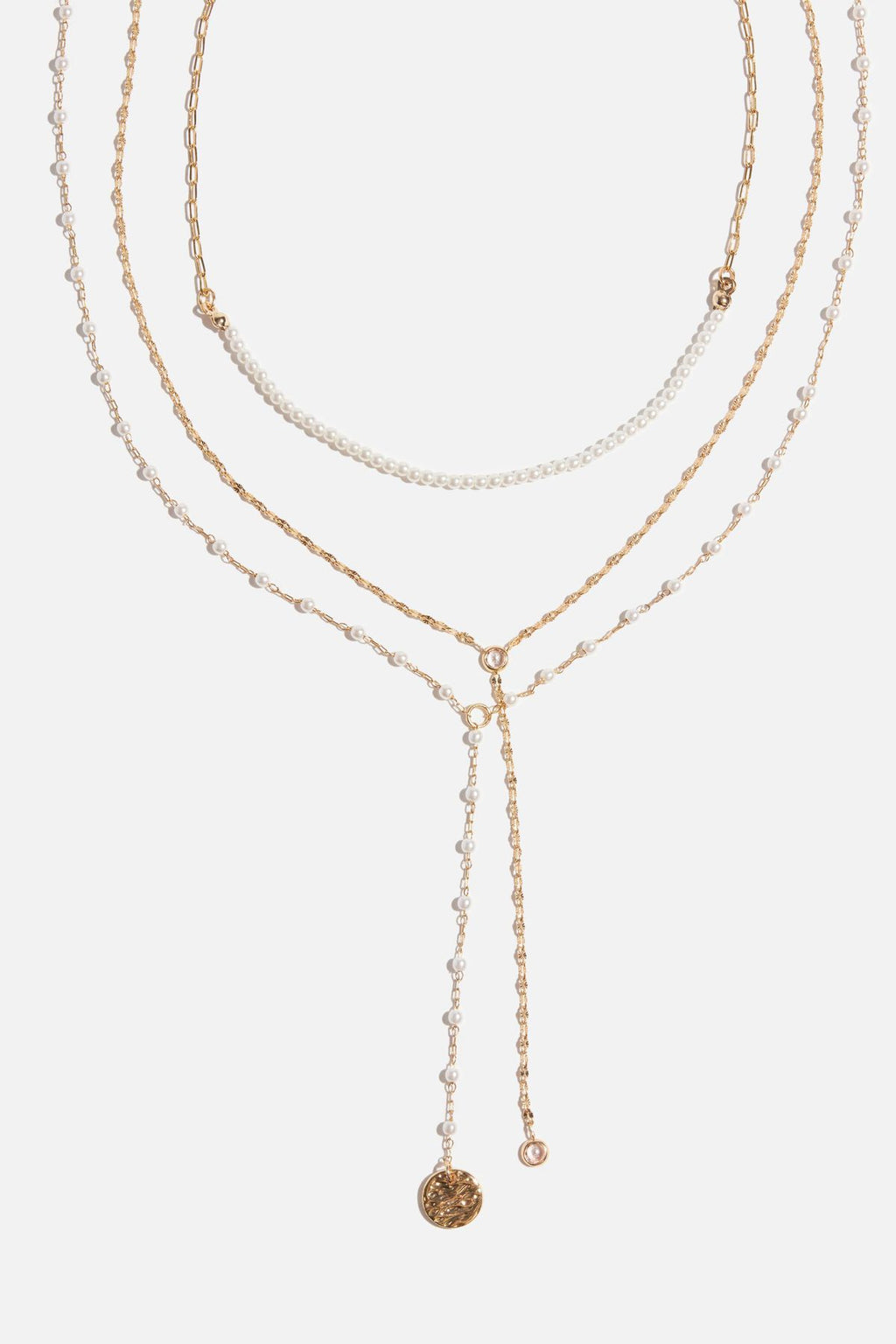 Collier en Y à mini perles superposées