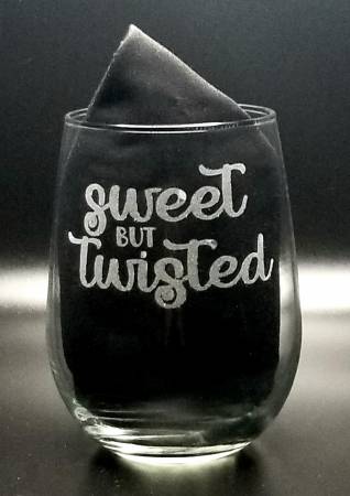 Verre à vin sans pied doux mais torsadé