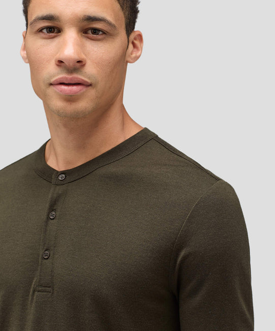Men's Long Sleeve Merino Henley