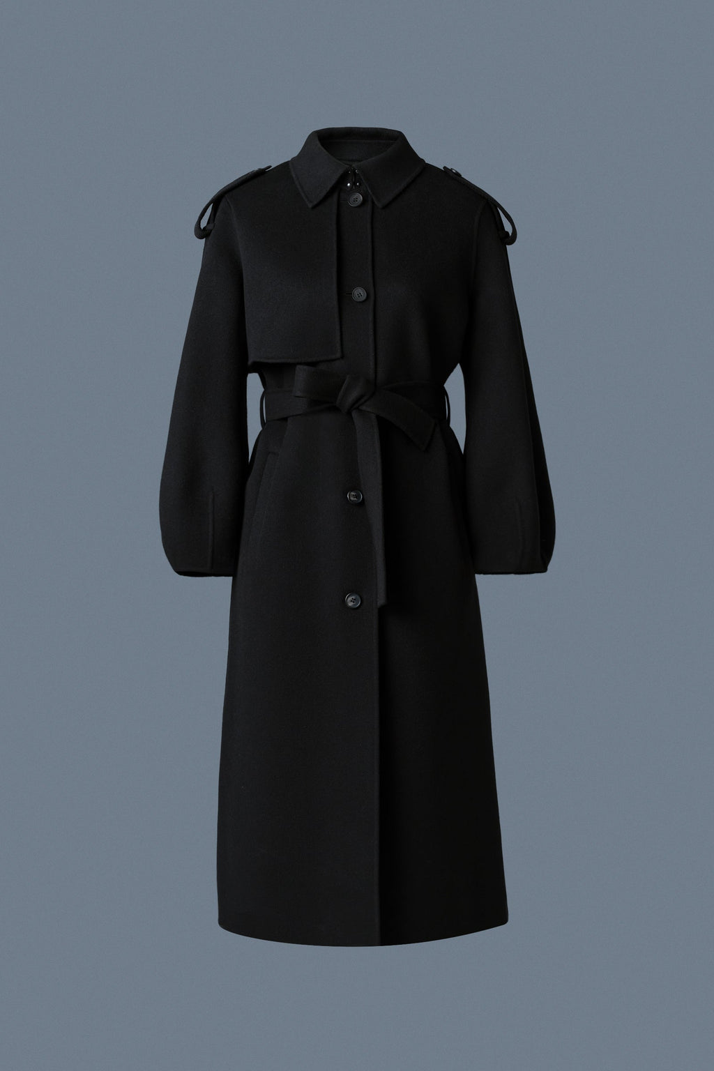 Manteau en laine double face CEYLA avec ceinture
