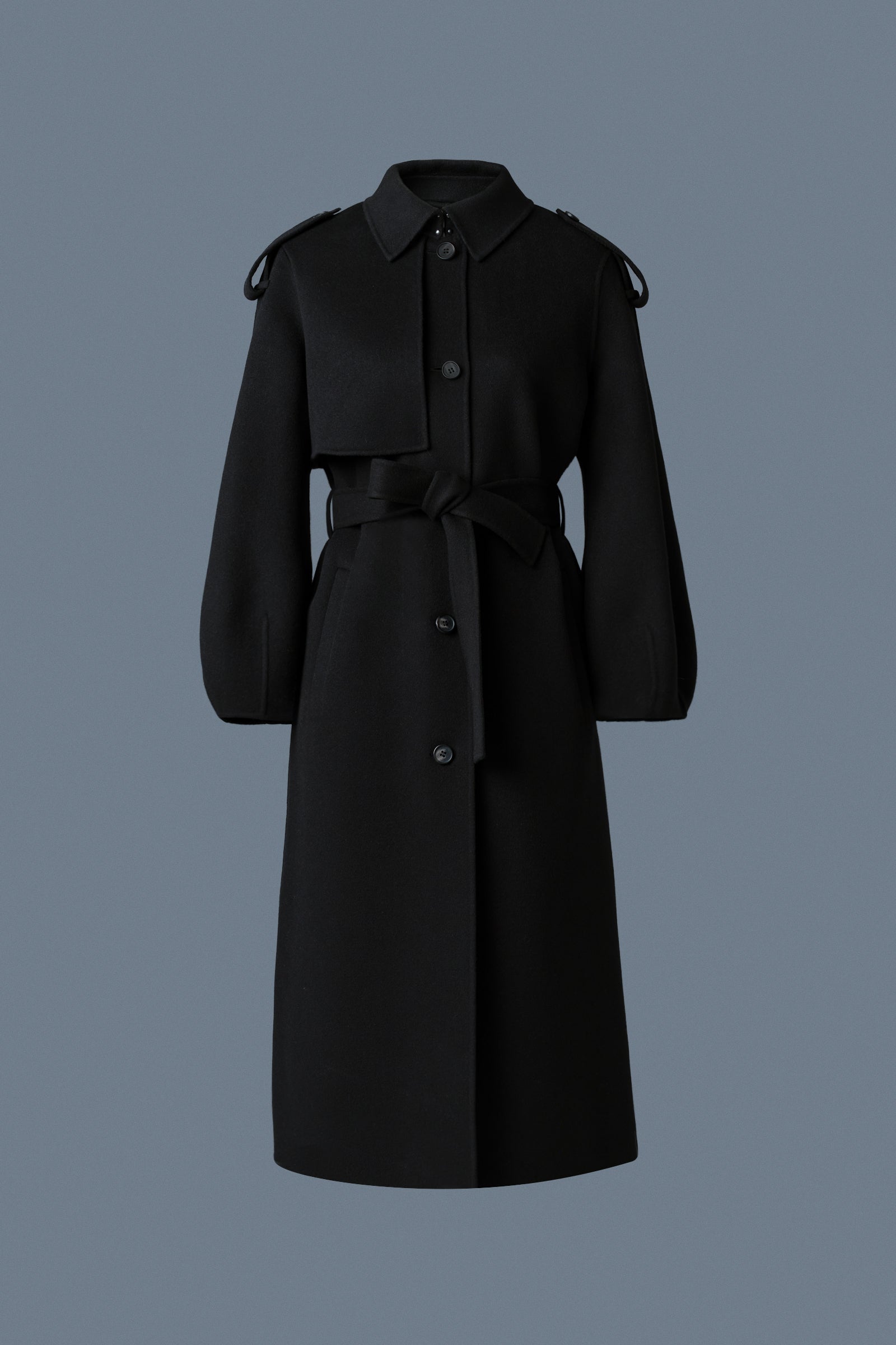 Manteau en laine double face CEYLA avec ceinture