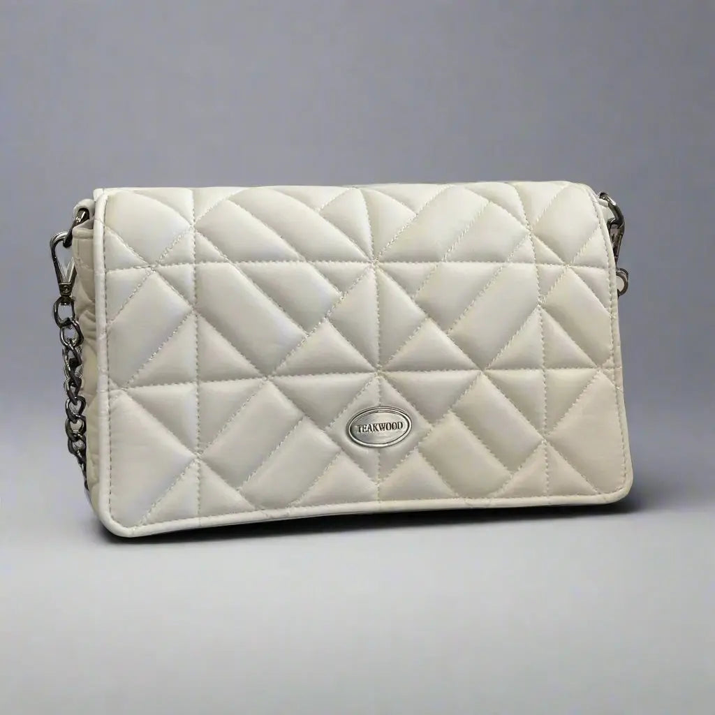Quilted Soft Leather Crossbody Bag with Chain Strap